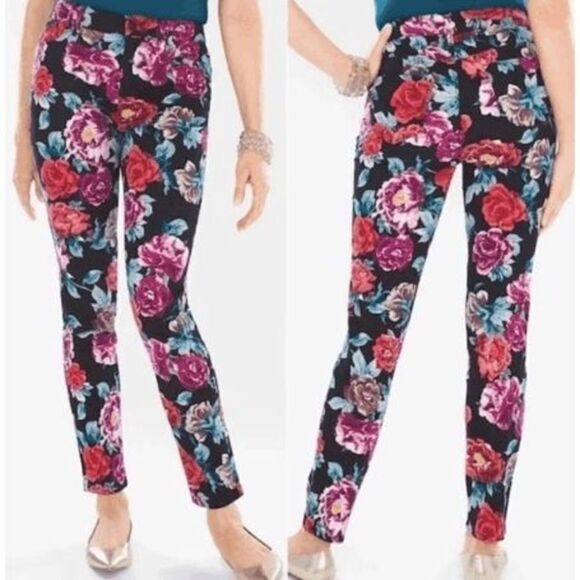 Chico's Floral Jegging Size 8 - Picture 8 of 8